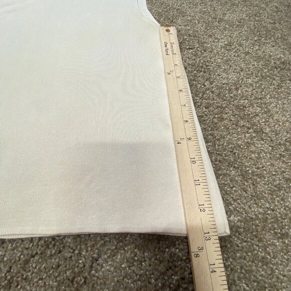 Coldwater Creek Beaded Neckline Tank Top Silk Blend Large Cream Sophisticated - Picture 10 of 12